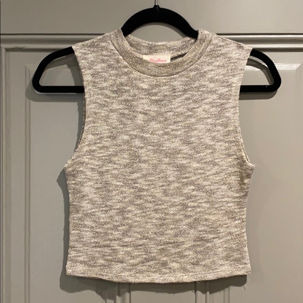 Athena gold crop top with sparkle